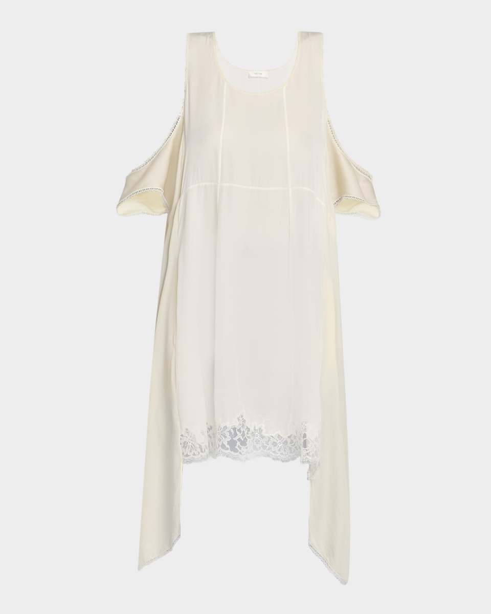 Ingram Lace Cold-Shoulder Shift Mini Dress